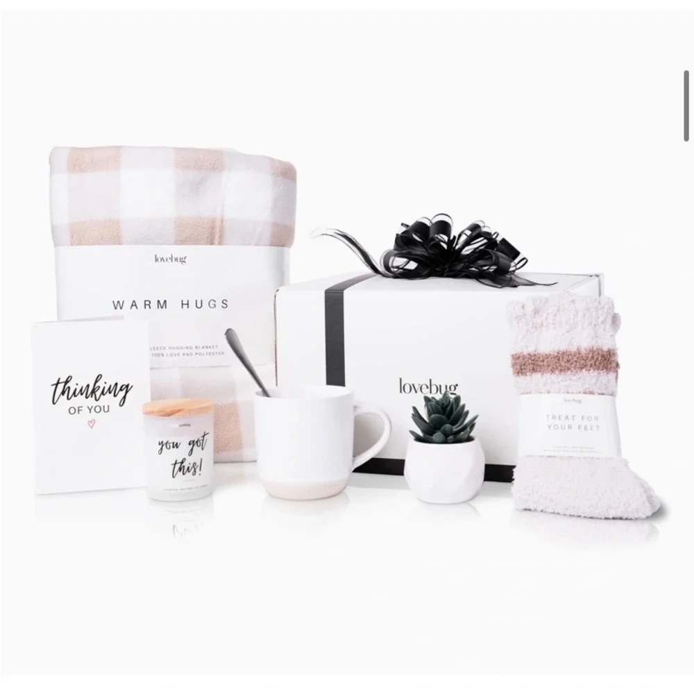 Get Well Soon Self Care Gift Basket Blanket Candle Socks Care Package